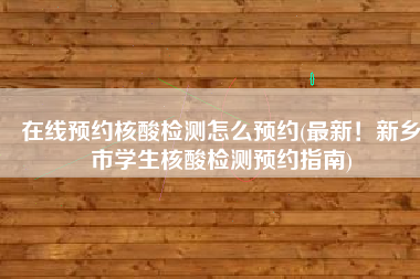 在线预约核酸检测怎么预约(最新！新乡市学生核酸检测预约指南)