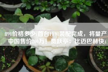 ff91价格多少(首台FF91装配完成，将量产，中国售价200万！贾跃亭：比迈巴赫快)