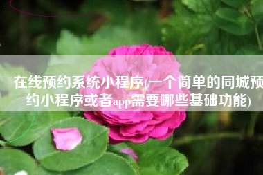 在线预约系统小程序(一个简单的同城预约小程序或者app需要哪些基础功能)