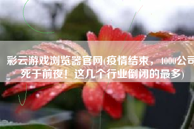 彩云游戏浏览器官网(疫情结束，4000公司死于前夜！这几个行业倒闭的最多)