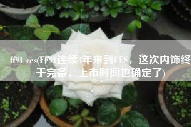 ff91 ces(FF91连续3年来到CES，这次内饰终于完备，上市时间也确定了)