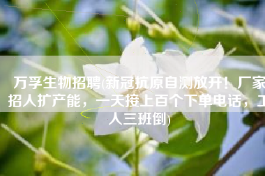 万孚生物招聘(新冠抗原自测放开！厂家招人扩产能，一天接上百个下单电话，工人三班倒)