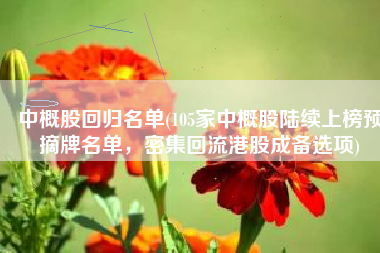 中概股回归名单(105家中概股陆续上榜预摘牌名单，密集回流港股成备选项)