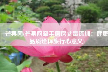 芒果网(芒果网牵手磨房丈量深圳：健康品质诠释旅行心意义)