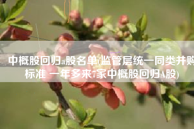 中概股回归a股名单(监管层统一同类并购标准 一年多来7家中概股回归A股)