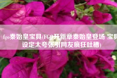 fgo秦始皇宝具(FGO开新章秦始皇登场 宝具设定太夸张引网友疯狂吐槽)
