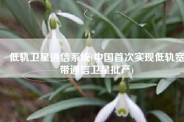 低轨卫星通信系统(中国首次实现低轨宽带通信卫星批产)