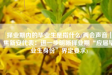 择业期内的毕业生是指什么(两会声音｜焦新安代表：进一步明晰择业期“应届毕业生身份”界定要求)