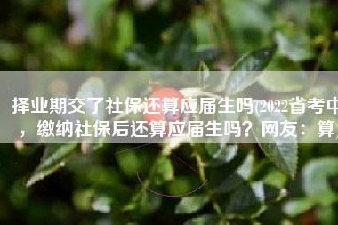 择业期交了社保还算应届生吗(2022省考中，缴纳社保后还算应届生吗？网友：算)