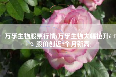 万孚生物股票行情(万孚生物大幅拉升6.41% 股价创近2个月新高)