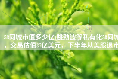 58同城市值多少亿(姚劲波等私有化58同城，交易估值87亿美元，下半年从美股退市)