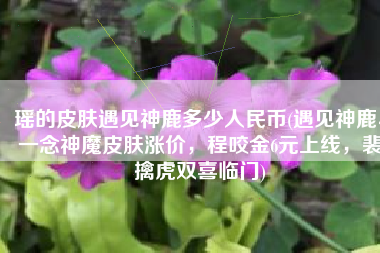 瑶的皮肤遇见神鹿多少人民币(遇见神鹿、一念神魔皮肤涨价，程咬金6元上线，裴擒虎双喜临门)