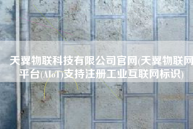 天翼物联科技有限公司官网(天翼物联网平台(AIoT)支持注册工业互联网标识)