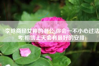 李晗商经女神的老公(你会一不小心过法考!相信上天会有最好的安排)