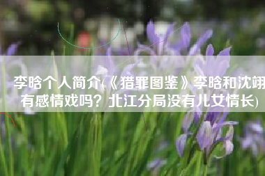李晗个人简介(《猎罪图鉴》李晗和沈翊有感情戏吗？北江分局没有儿女情长)
