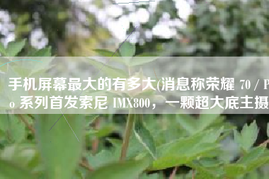 手机屏幕最大的有多大(消息称荣耀 70 / Pro 系列首发索尼 IMX800，一颗超大底主摄)