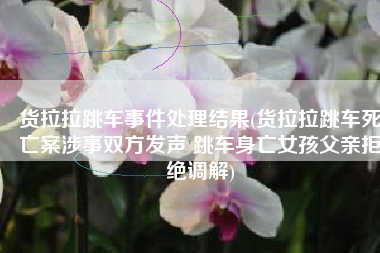 货拉拉跳车事件处理结果(货拉拉跳车死亡案涉事双方发声 跳车身亡女孩父亲拒绝调解)