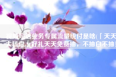 视频短信业务专属流量统付是啥(「天天大转盘」好礼天天免费抽，不抽白不抽！)