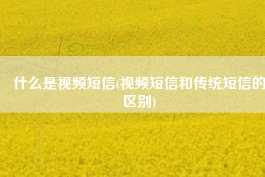 什么是视频短信(视频短信和传统短信的区别)