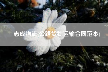 志成物流(公路货物运输合同范本)
