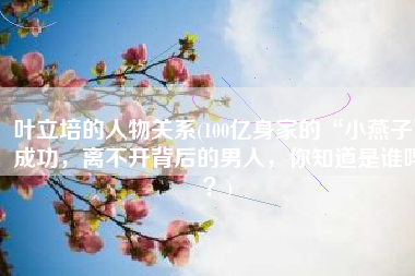 叶立培的人物关系(100亿身家的“小燕子”成功，离不开背后的男人，你知道是谁吗？)