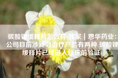 碳酸锂缓释片怎么样(独家｜恩华药业：公司目前涉新冠治疗产品有两种 碳酸锂缓释片已经进入临床前验证)