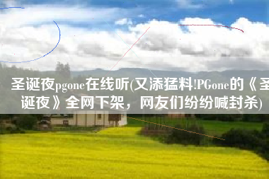 圣诞夜pgone在线听(又添猛料!PGone的《圣诞夜》全网下架，网友们纷纷喊封杀)