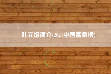 叶立培简介(2021中国富豪榜)