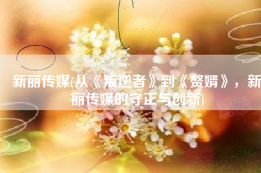 新丽传媒(从《叛逆者》到《赘婿》，新丽传媒的守正与创新)