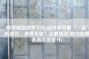 网络诚信消费无忧(经开区开展“‘邕’有诚信，消费无忧”主题活动 助力消费者满意度提升)