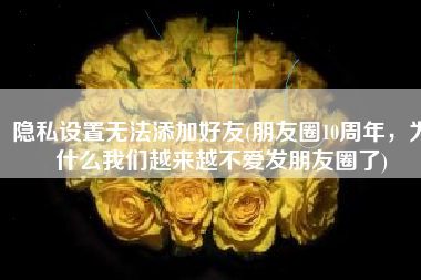 隐私设置无法添加好友(朋友圈10周年，为什么我们越来越不爱发朋友圈了)