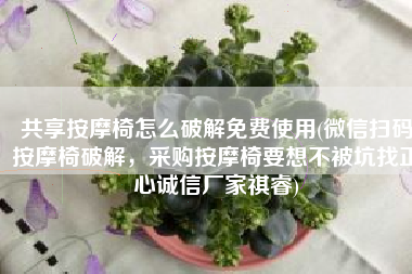共享按摩椅怎么破解免费使用(微信扫码按摩椅破解，采购按摩椅要想不被坑找正心诚信厂家祺睿)