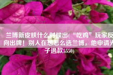 兰博新皮肤什么时候出(“吃鸡”玩家反向出牌！别人在想怎么选兰博，他申请光子退款5550)