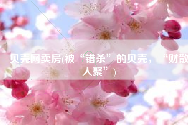 贝壳网卖房(被“错杀”的贝壳，“财散人聚”)
