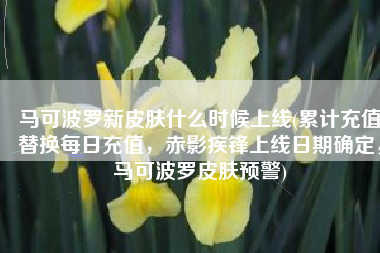 马可波罗新皮肤什么时候上线(累计充值替换每日充值，赤影疾锋上线日期确定，马可波罗皮肤预警)