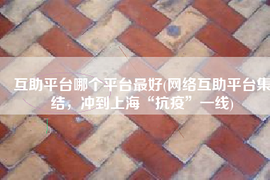 互助平台哪个平台最好(网络互助平台集结，冲到上海“抗疫”一线)