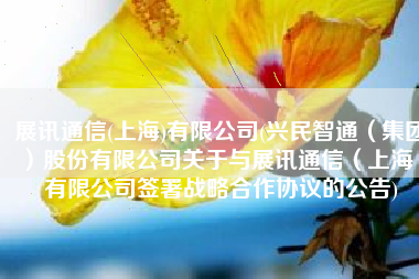 展讯通信(上海)有限公司(兴民智通（集团）股份有限公司关于与展讯通信（上海）有限公司签署战略合作协议的公告)