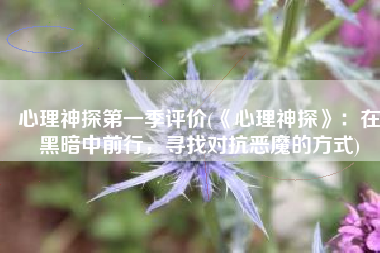 心理神探第一季评价(《心理神探》：在黑暗中前行，寻找对抗恶魔的方式)