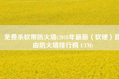 免费杀软带防火墙(2018年最新（软硬）路由防火墙排行榜 UTM)