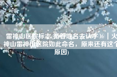 雷神山医院标志(循着地名去认字⑯｜火神山雷神山医院如此命名，原来还有这个原因)
