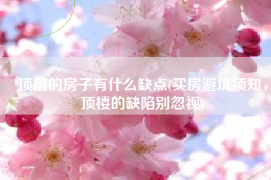 顶层的房子有什么缺点(买房避坑须知，顶楼的缺陷别忽视)