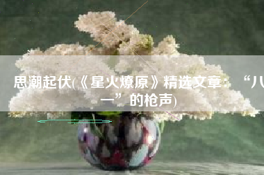 思潮起伏(《星火燎原》精选文章：“八一”的枪声)