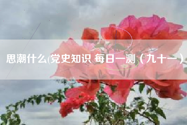 思潮什么(党史知识 每日一测（九十一）)