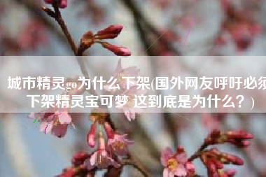 城市精灵go为什么下架(国外网友呼吁必须下架精灵宝可梦 这到底是为什么？)