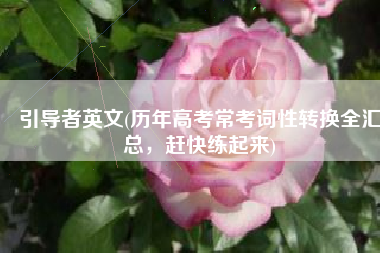 引导者英文(历年高考常考词性转换全汇总，赶快练起来)