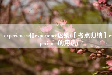 experiences和experience区别(［考点归纳］experience的用法)