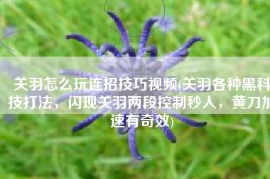 关羽怎么玩连招技巧视频(关羽各种黑科技打法，闪现关羽两段控制秒人，黄刀加速有奇效)
