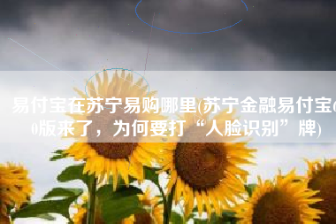 易付宝在苏宁易购哪里(苏宁金融易付宝6.0版来了，为何要打“人脸识别”牌)
