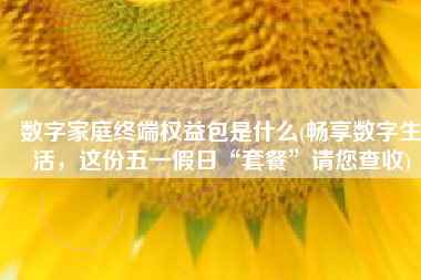 数字家庭终端权益包是什么(畅享数字生活，这份五一假日“套餐”请您查收)