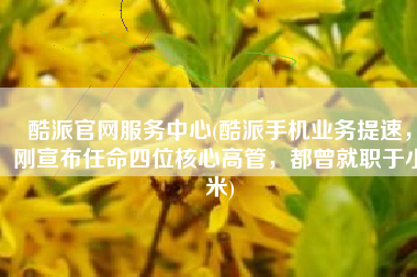 酷派官网服务中心(酷派手机业务提速，刚宣布任命四位核心高管，都曾就职于小米)
